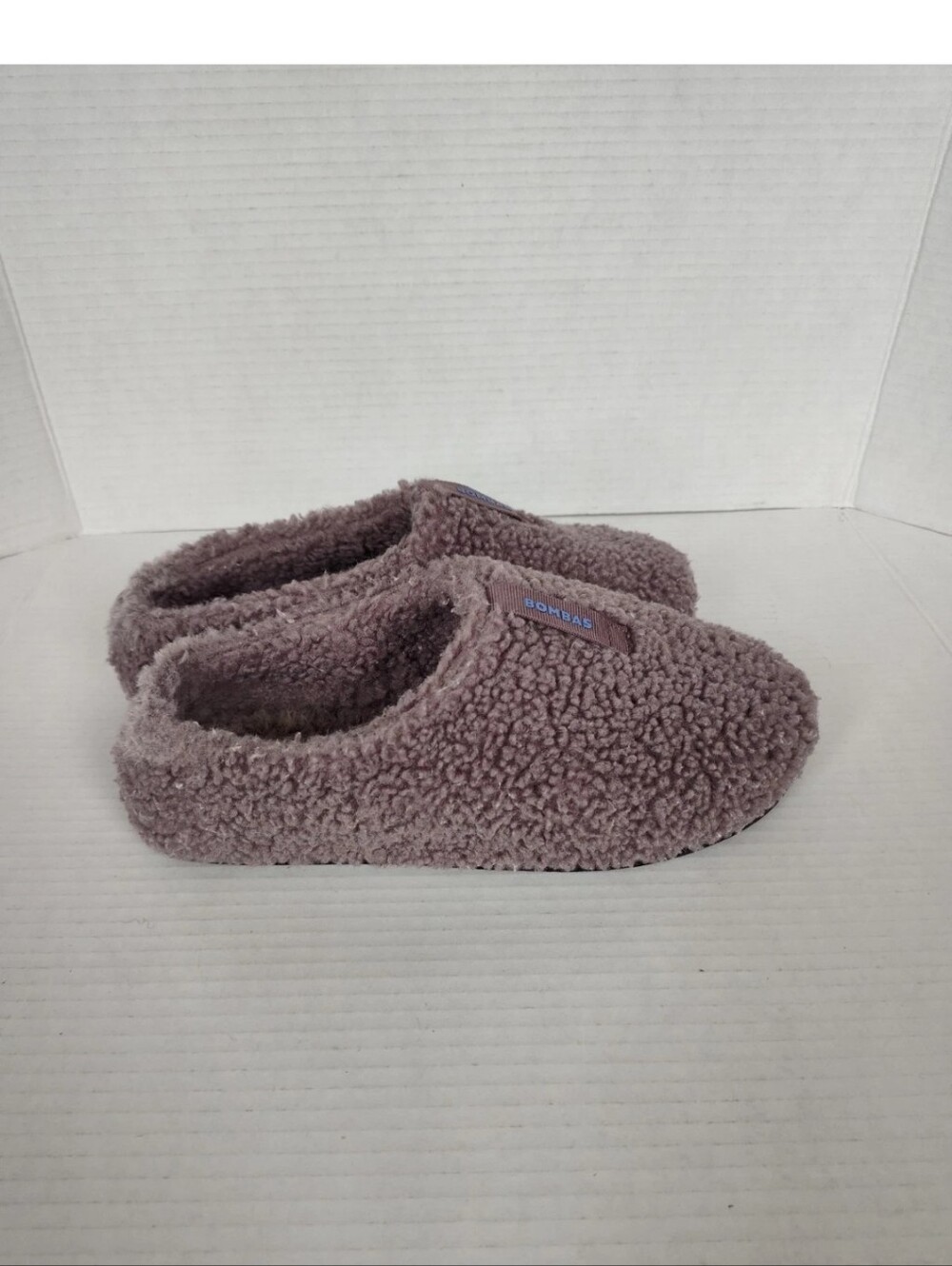 Bombas Women's Sunday Slippers Fleece/Sherpa Slip On Dusty Purple Size 8